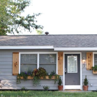 DIY Cedar shutters and window boxes