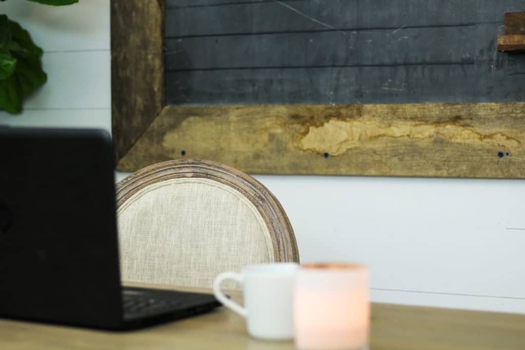 Shiplap office wall