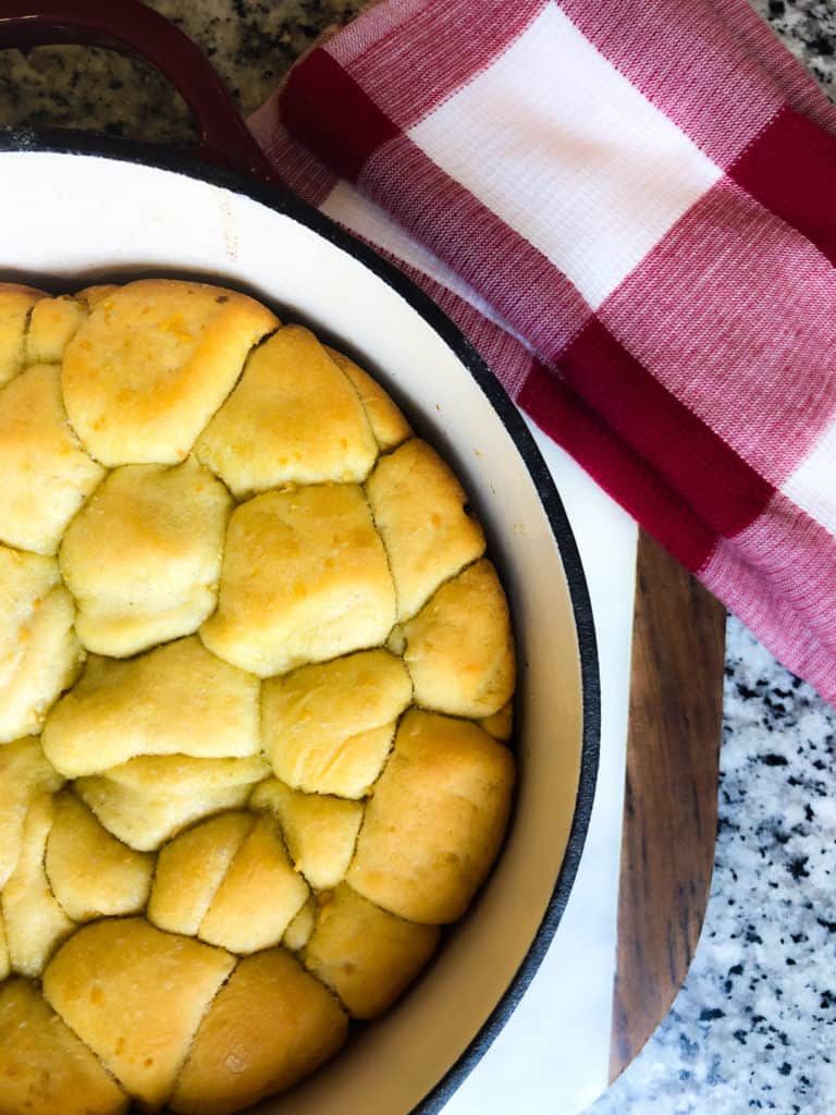 dutch oven herb pull apart bread