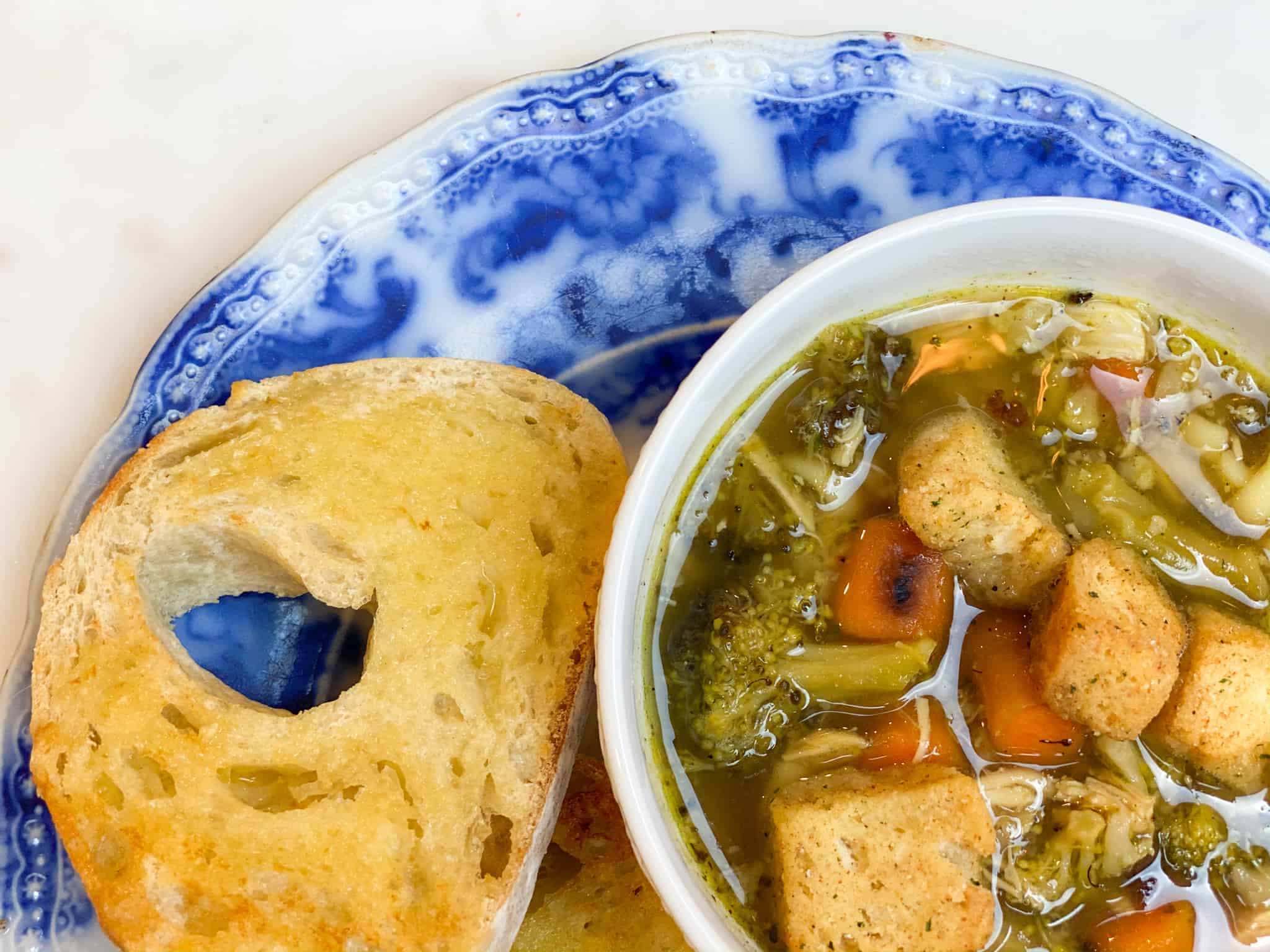 Rotisserie Chicken Noodle Soup with Roasted Veggies - Fearless DIY