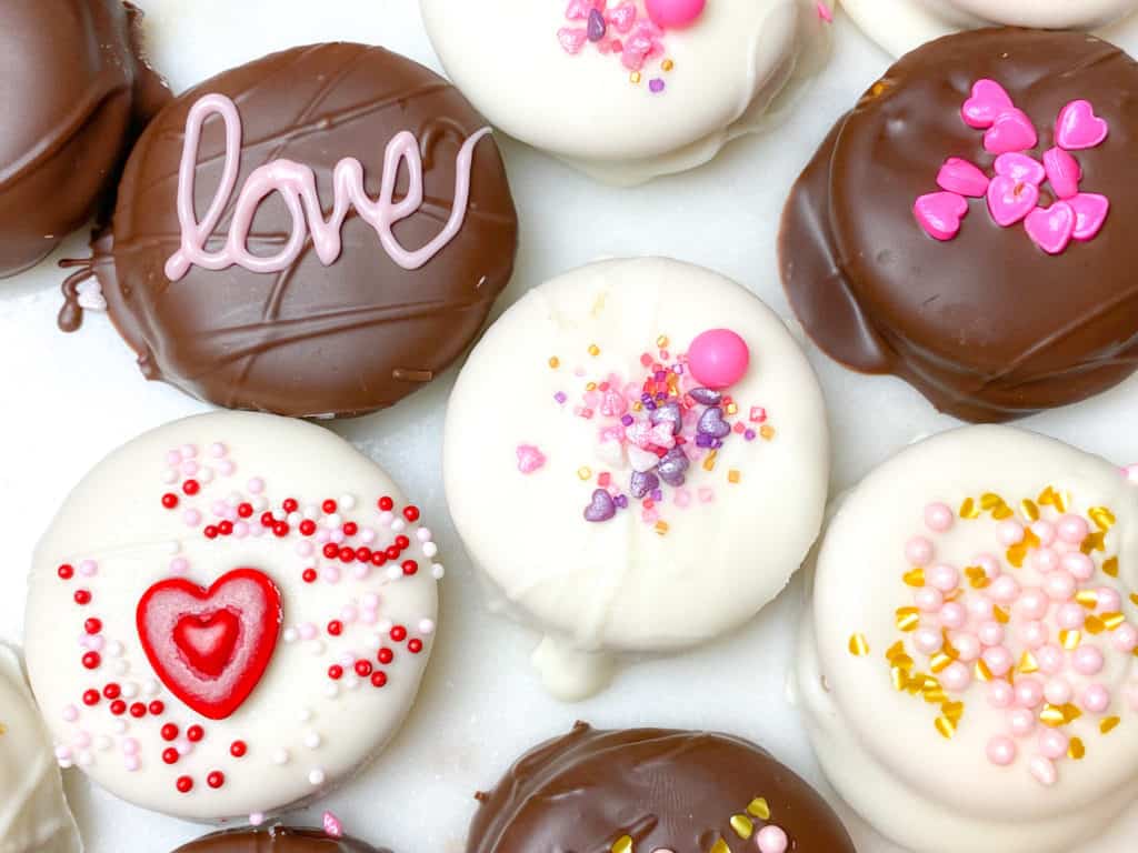 chocolate peanut butter valentines cookies