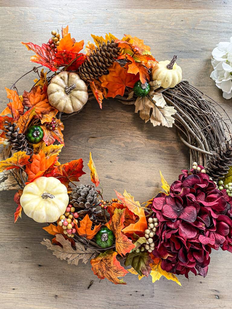 DIY Fall Wreath white pumpkins