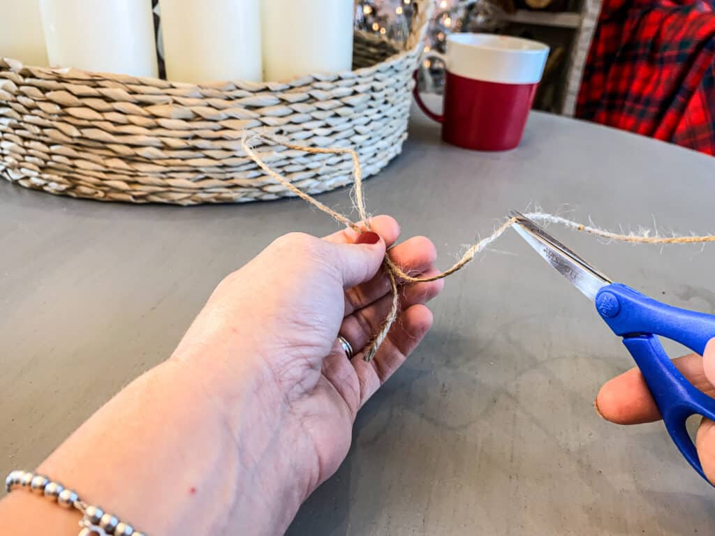 Farmhouse ornaments with twine