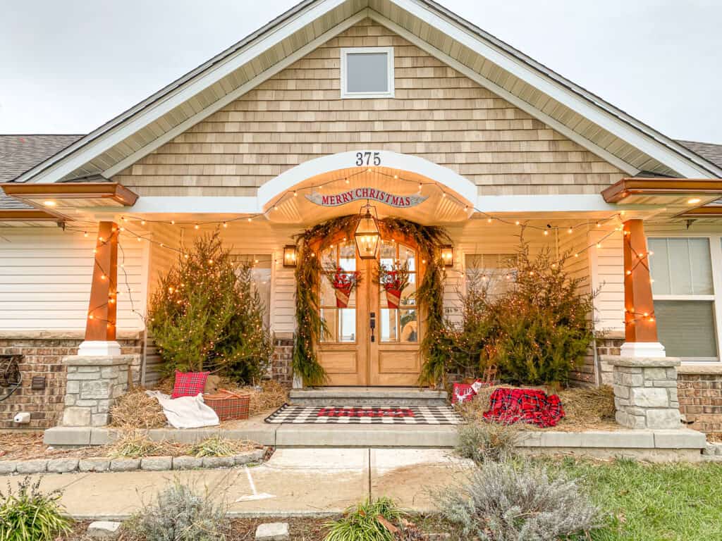 Christmas front porch makeover