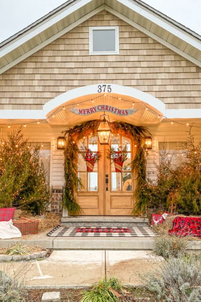 fresh evergreen boughs christmas porch