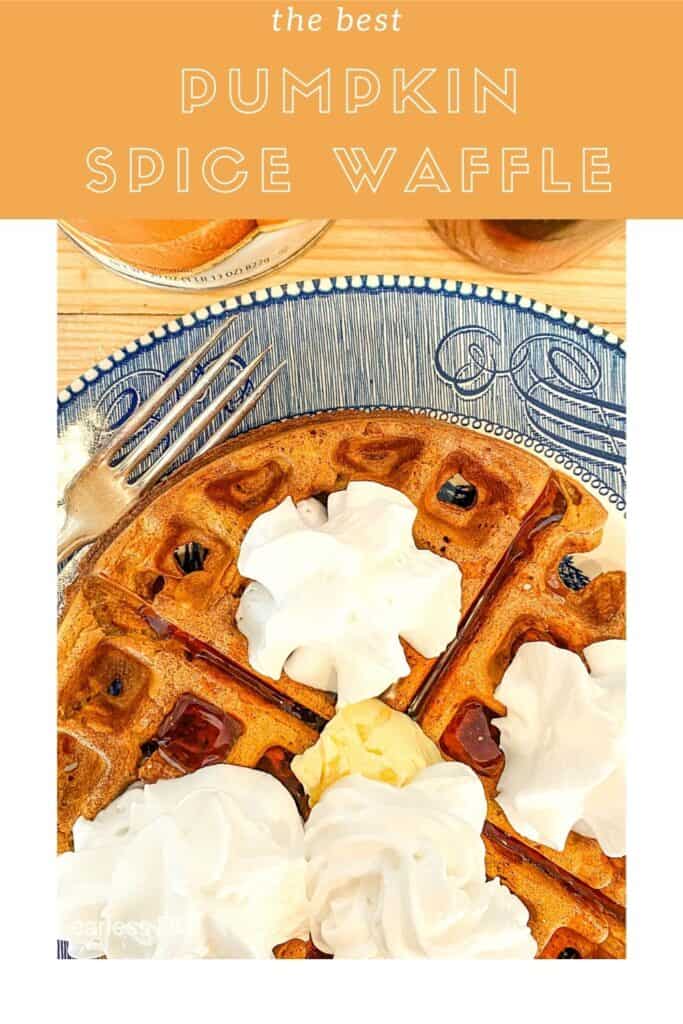 pinterest pin for pumpkin spice waffles