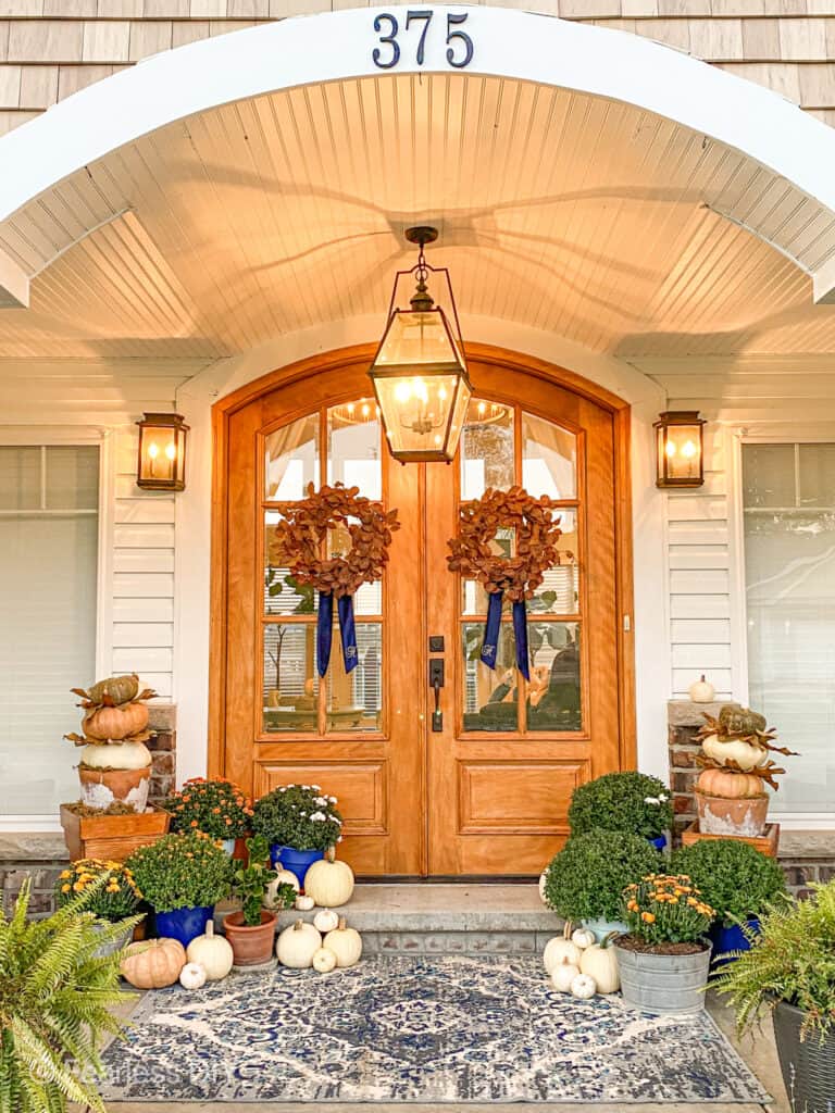 stained arched front doors